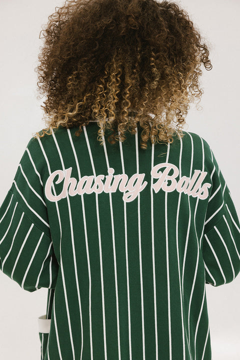 Dot Cardigan - Pinstripe Green
