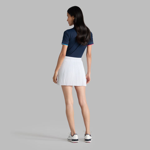 CONTRAST QUARTER ZIP TECH PIQUE POLO TWILIGHT