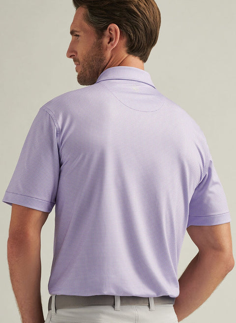 GINGHAM PERFORMANCE JERSEY POLO ULTRA VIOLET