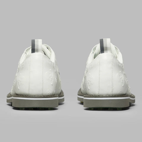 Chaussure Gallivanter – Crâne & Tees embossés HOMME – Cuir lisse – Neige / Charbon