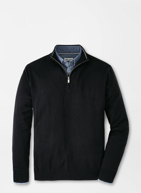 Sweater Autumn Crest V-Neck Quarter zip - noir