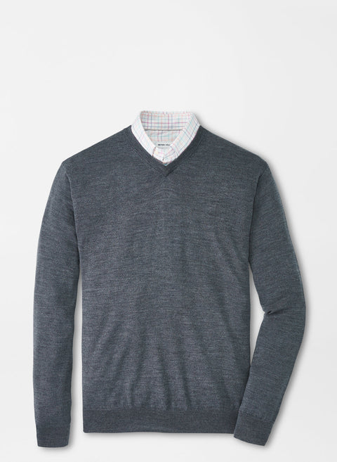 Sweater V-Neck - gris charcoal